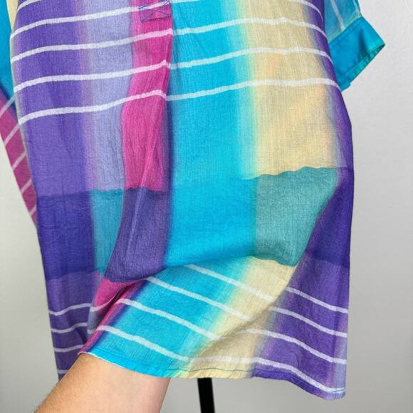 Soft Surroundings | Painterly Plaid Oversized Lightweight Popover Tunic Top - Picture 8 of 11